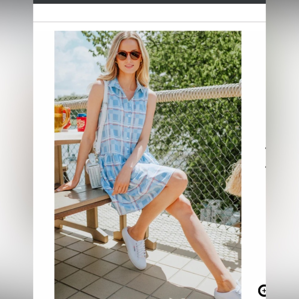 Westport Trellis Sleeveless Hayes Shirt Dress